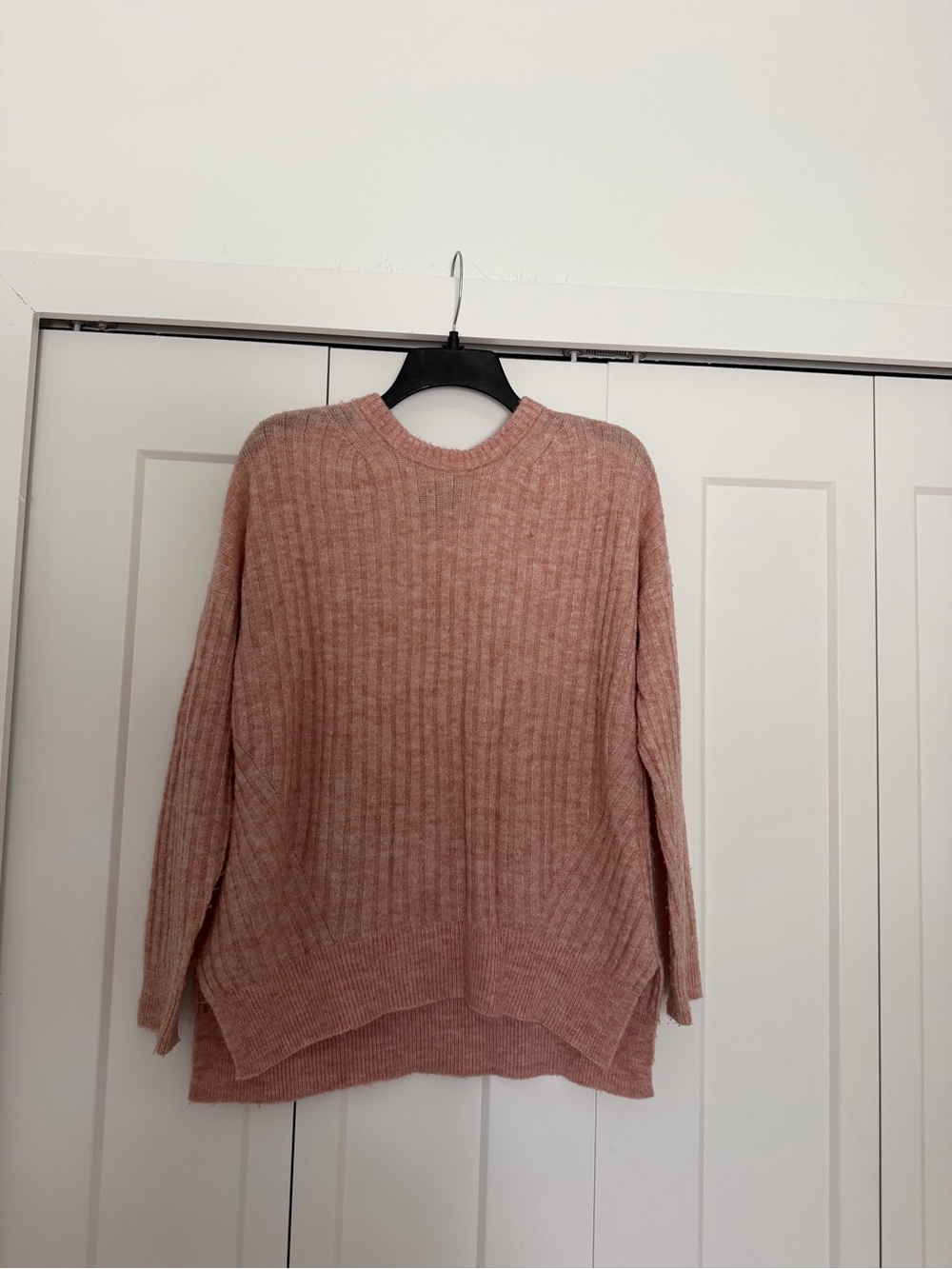 Abercrombie & Fitch Cozy Ribbed Crewneck Sweater - Dusty Rose